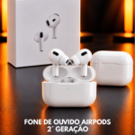 FONE DE OUVIDO AIRPODS 2° GERAÇÃO CARREGAMENTO CABO IPHONE